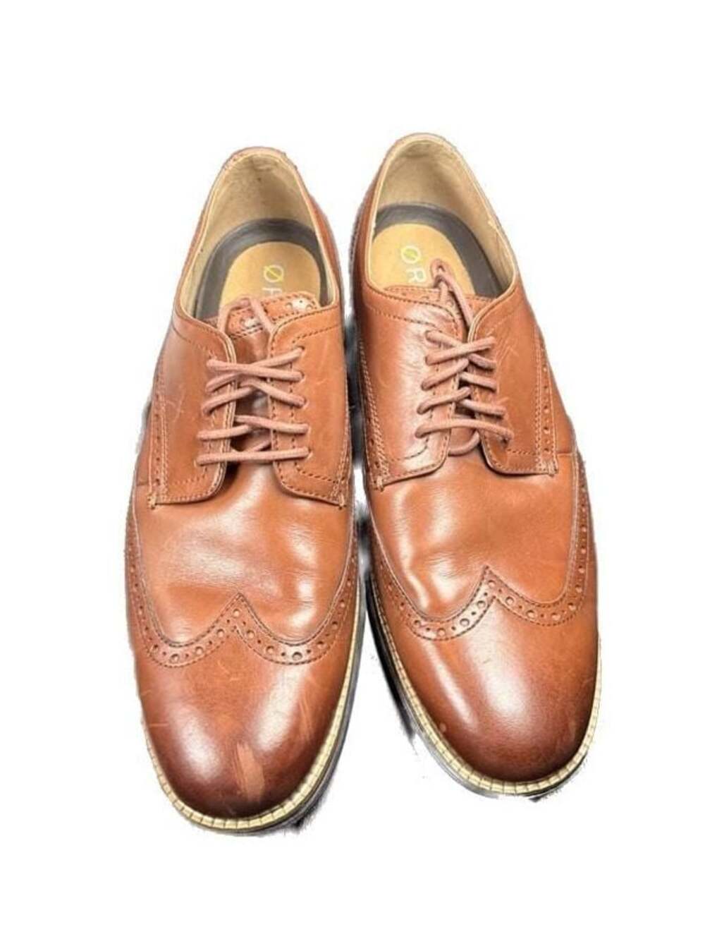Cole Haan Men's OriginalGrand Wingtip Oxford Woodbury Brown Leather Shoes 10.5